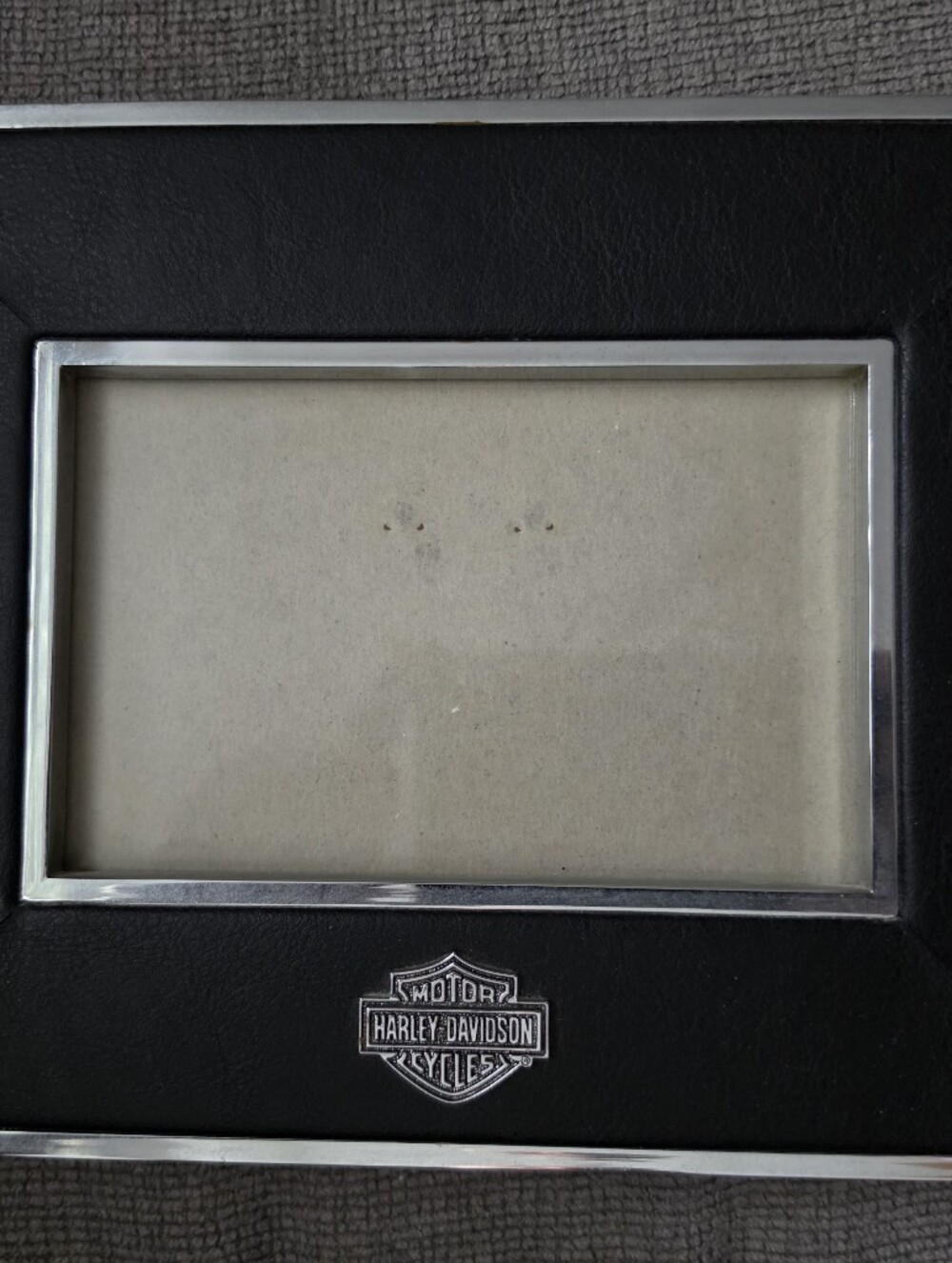 Harley-Davidson Black & Silver Leather Accent Photo Frame